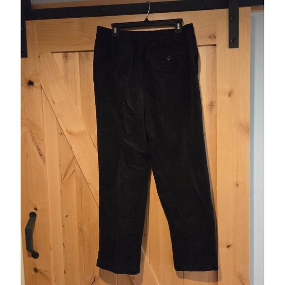 LL Bean Corduroy Pants Womens 16 Black 32x29 Original Fit Elastic Waist - Picture 2 of 14